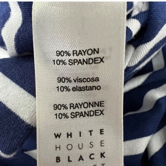 White House Black Market Off The Shoulder Striped Dress Blue White size Medium - Picture 13 of 16